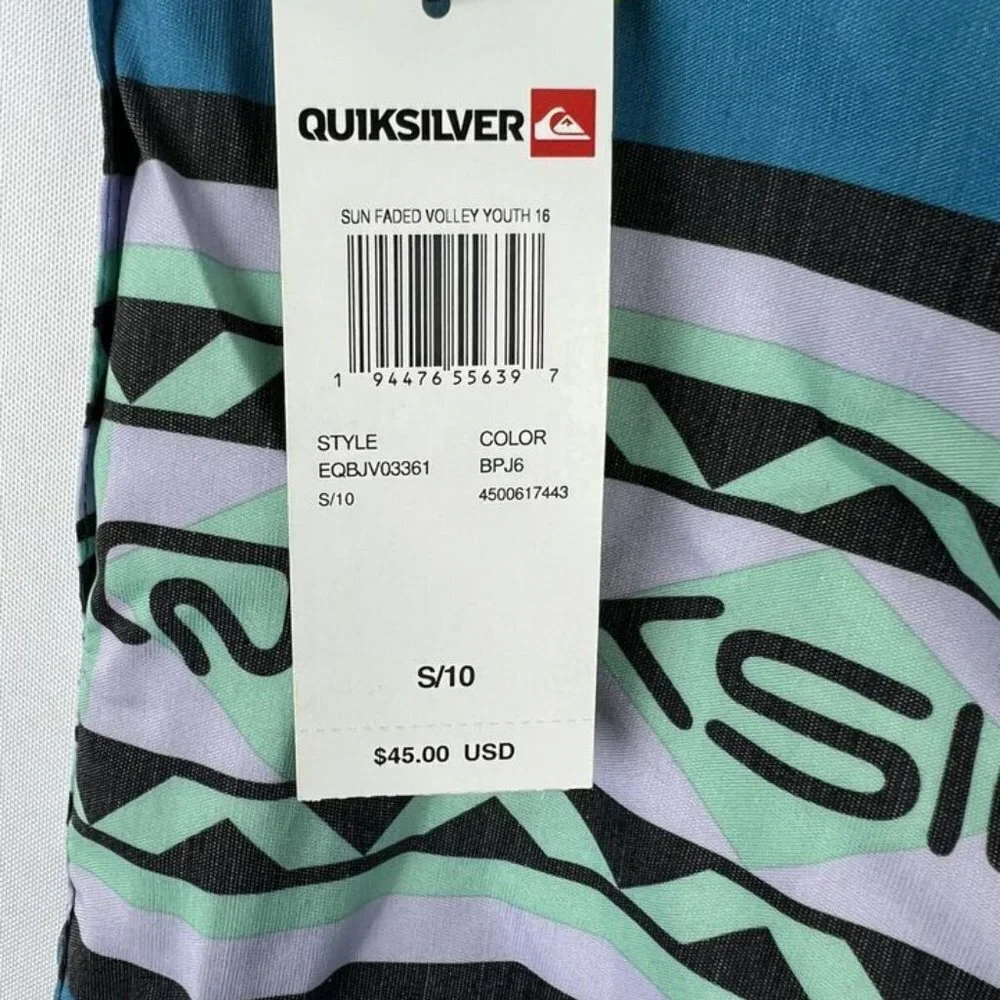 Quiksilver Boy’s Blue Lined Swim Shorts Size 10
